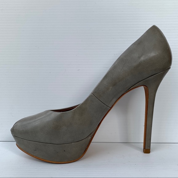 Zara Gray Peeptoe Heels - Picture 6 of 8